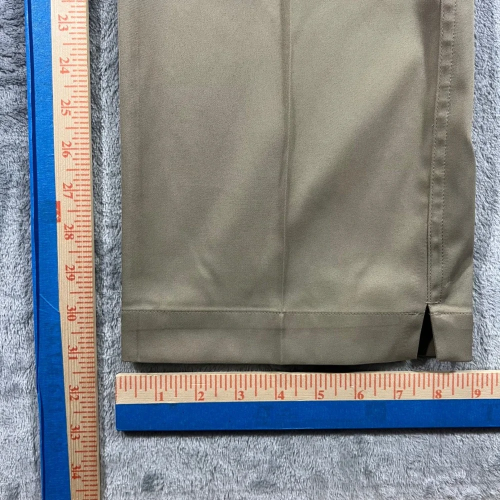 NIKE Golf Pants Mens 34x32 Khaki Good Dri-FIT Flat Front Trousers 472532-235 - Picture 13 of 16